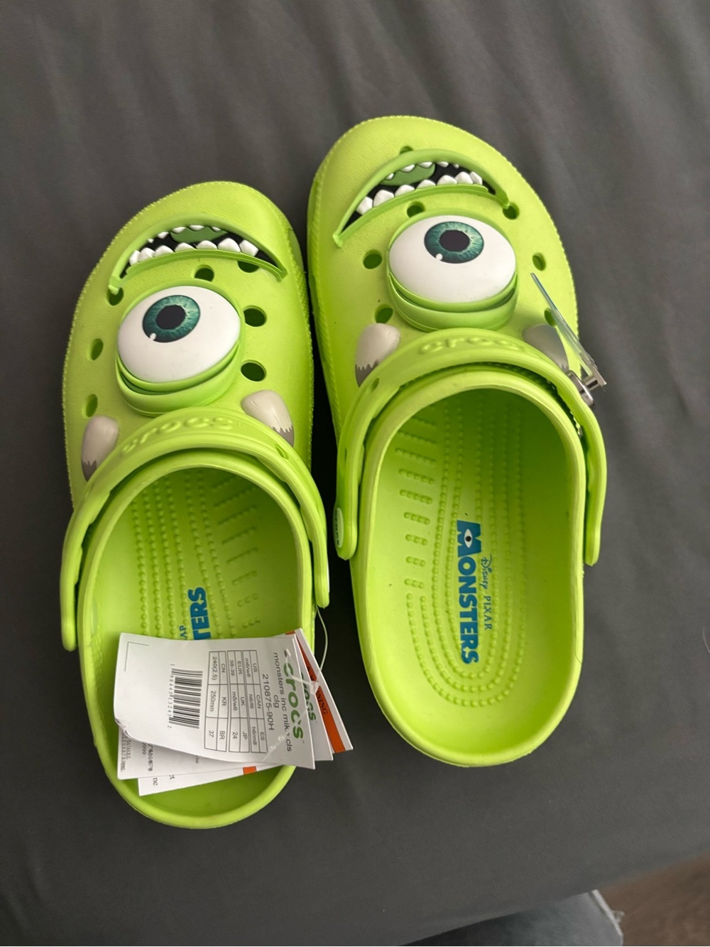 CROCS Kids' Lime Green Monster Eye Clogs
